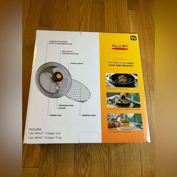 Air Whirl crisper Air Fryer Lid . tempered glass/stainless steel. - Picture 6 of 15